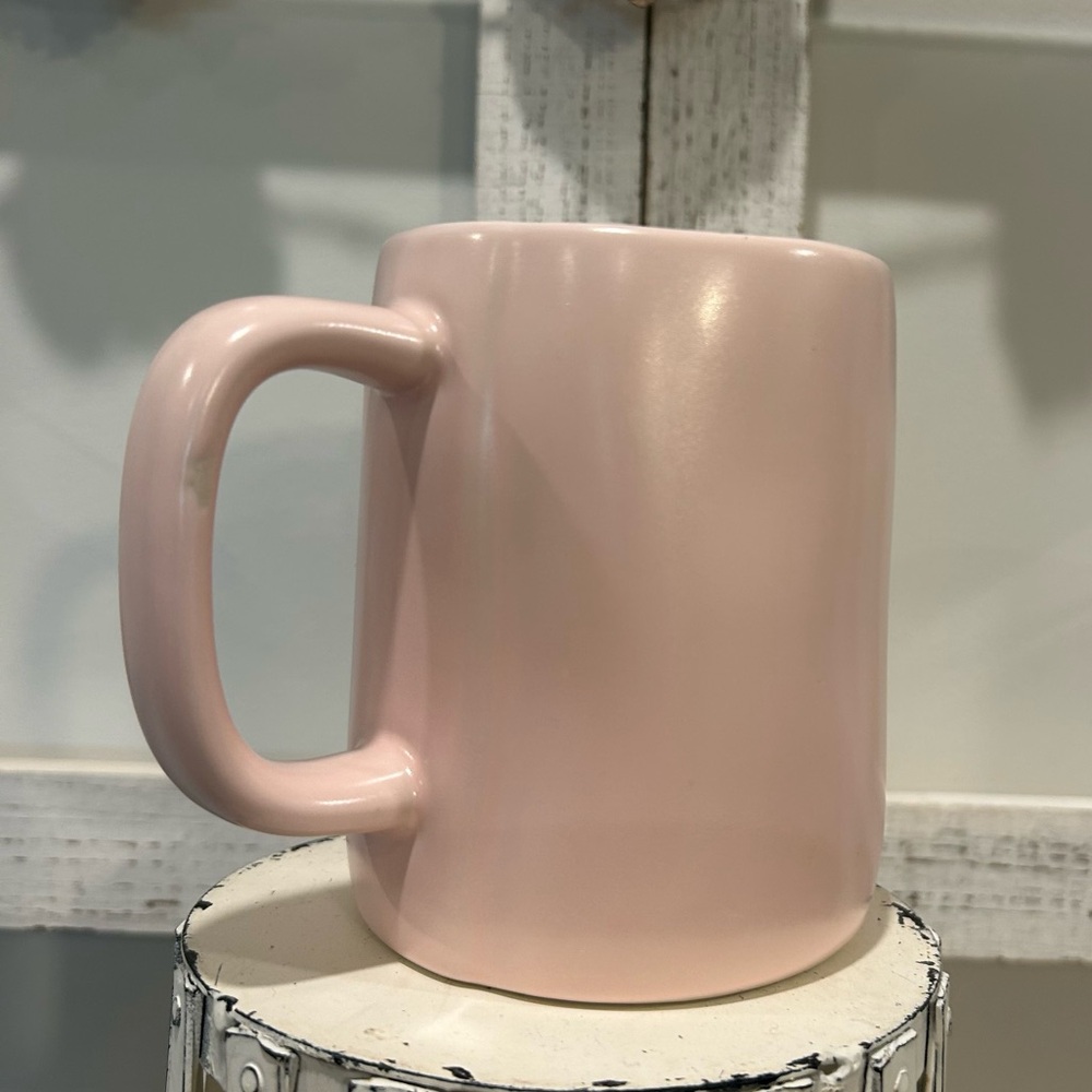 Newly Wed Rae Dunn Pink Mug Artisan Collection 16 OZ Coffee Cup Gold Lettering - Picture 3 of 6